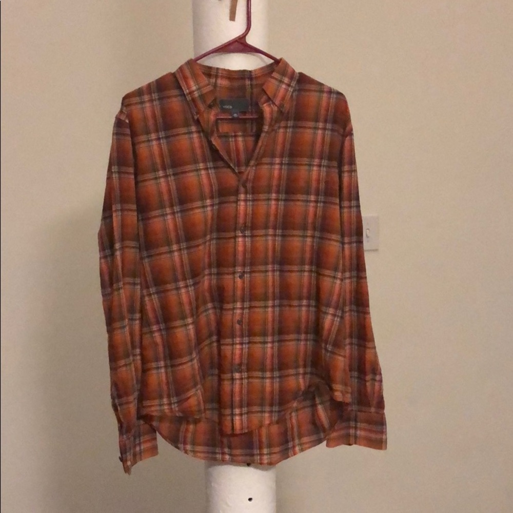Orange button down